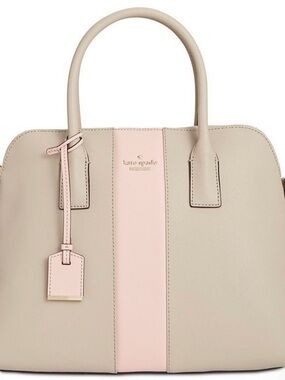 kate spade beige and light pink dome satchel
